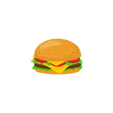 Colored hamburger icon vector isolated on white background Stock Illustration