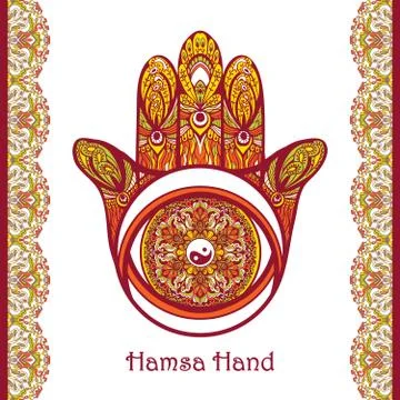 Colored Hamsa Hand Stock Illustration