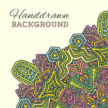 Colored hand drawn background. Illustrazione stock