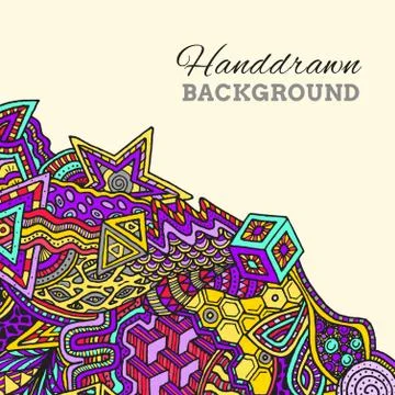 Colored hand drawn background. Stock Illustration