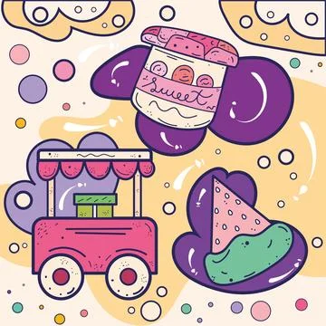 Colored hand drawn illustration background Vector Stock Illustration