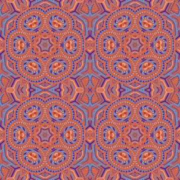 Colored hand drawn psychedelic zentangle pattern. Stock Illustration