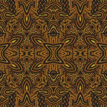 Colored hand drawn psychedelic zentangle pattern. Stock Illustration