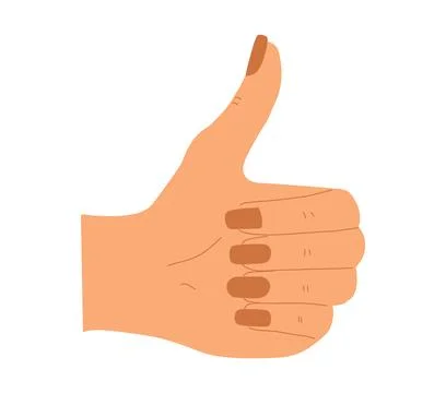 Colored hand gesture thumbs up Stock Illustration