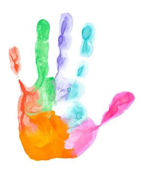 Colored hand print Stock Illustration