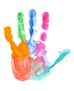 Colored hand print Stock Photos