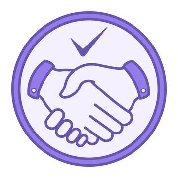 Colored Handshake Icon. Vector Icon of Handshake of Friends, Acquaintances .. Ilustración de archivo