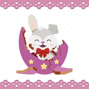 Colored happy easter poster pastry colored Vector Stock Illustration