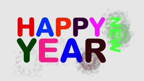 Colored Happy New Year appears Stock Footage