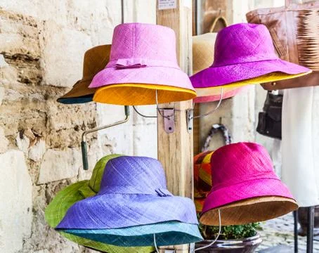 Colored hats Stock Photos