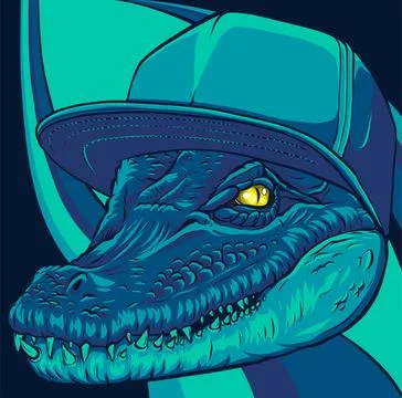 Colored head crocodile mascot logo vector illustration Stock Illustration