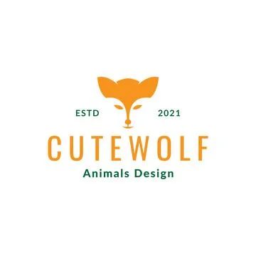 Colored head little wolf logo symbol icon vector graphic design illustratio.. Stock Illustration