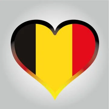 Colored heart flag with border Stock Illustration