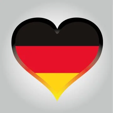 Colored heart flag with border Stock Illustration