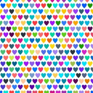 Colored Heart pattern for Valentines Day. Vector seamless background Stock Illustration