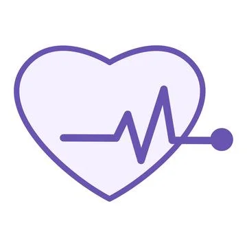 Colored Heartbeat Icon. Vector Illustration. Heart and Pulse. Heart Rate, M.. Stock Illustration
