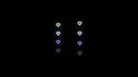 Colored hearts appear on a dark background in a simple Stock Footage 339459617