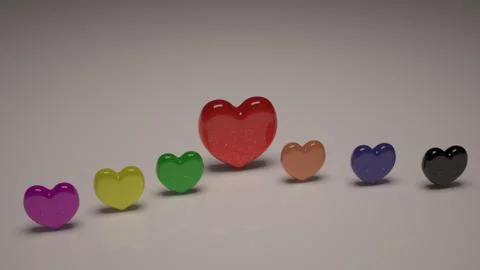 Colored hearts Stockillustratie