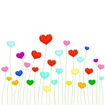 Colored hearts Stock Illustration