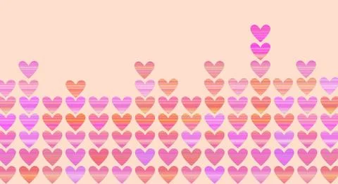 Colored hearts in a mosaic Stock Photos