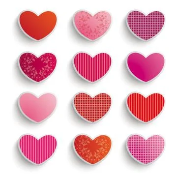 Colored hearts set Stock Illustration