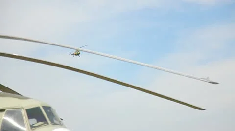 Colored helicopter in the sky Stock Footage 10895003