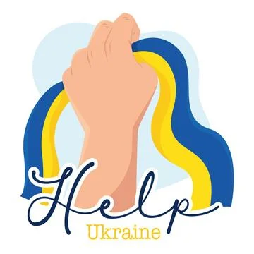 Colored help ukraine concept poster Vector Stock Illustration