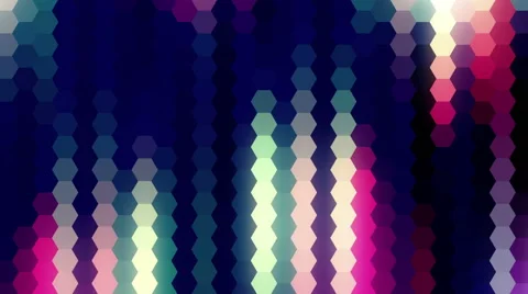 Colored Hexagons Road Loop Moving Rays Stock Footage 62378120
