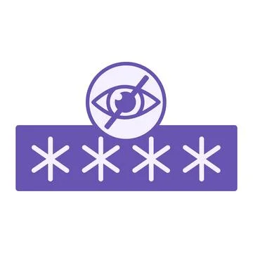 Colored Hidden Password Icon. Vector Illustration. Eye and Hidden Code. Pas.. Stockillustratie