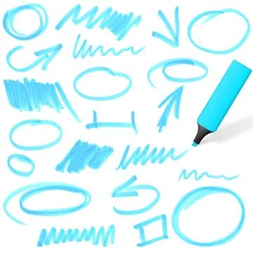 Colored highlighter with markings Stock Illustration