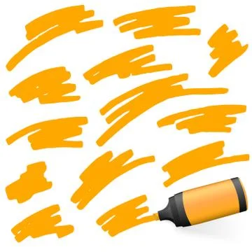 Colored highlighter with markings Stock Illustration