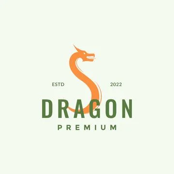 Colored hipster simple dragon logo design vector graphic symbol icon illust.. Illustrazione stock