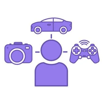 Colored Hobbies Icon. Vector Icon of a Person Passionate about Photography,.. Stock Illustration