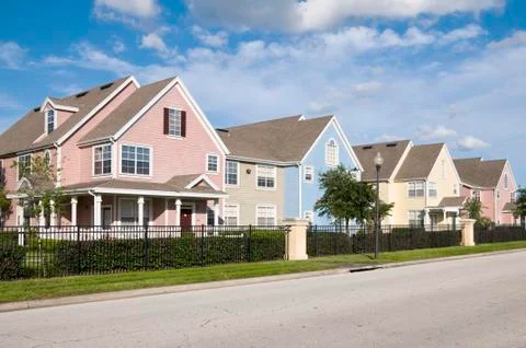 Colored homes Stock Photos