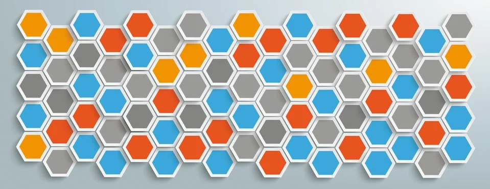 Colored Honeycomb Background Header Illustrazione stock