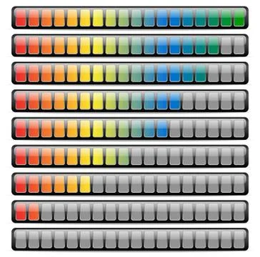 Colored Horizontal Progress Bars Stock Illustration