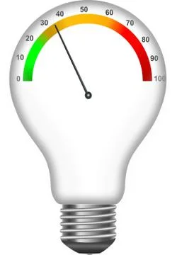Colored horizontal tachograph scale in the light bulb Stock Illustration