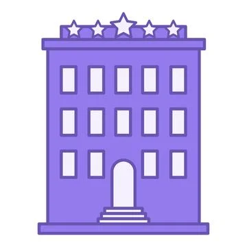 Colored Hotel Icon. Vector Icon of Buildings for Tourists. Five-star hotel... Ilustración de archivo