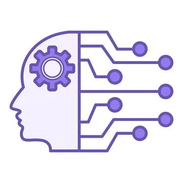 Colored Humanoid Icon. Smart Robot, Artificial Intelligence. Future Technol.. 스톡 일러스트