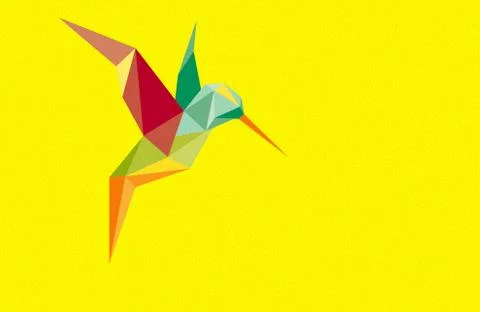 Colored hummingbird in flight isolated on background with place for text Illustrazione stock