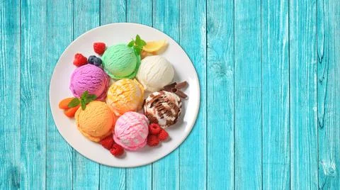 Colored ice cream Foto stock