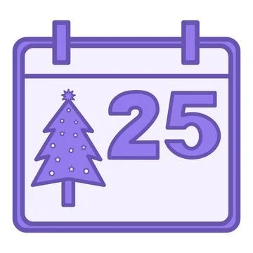 Colored Icon 25 December. Vector Icon. Christmas and Holiday Concept Stock Illustration