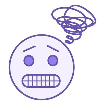 Colored Icon Anxious. Vector Icon. Person with Anxious Emotions. Mental dis.. Stock Illustration