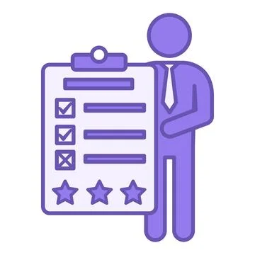 Colored Icon Assessment. Vector Icon of Employee with Evaluation Rating. Pe.. Stockillustratie