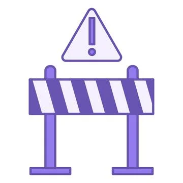 Colored Icon Barrier. Vector Icon. Fence and Danger Sign. Obstacle on the W.. Stock Illustration