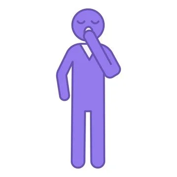 Colored Icon Bored. Vector Icon of a Man Yawning from Boredom. Emotions, Me.. Stock Illustration