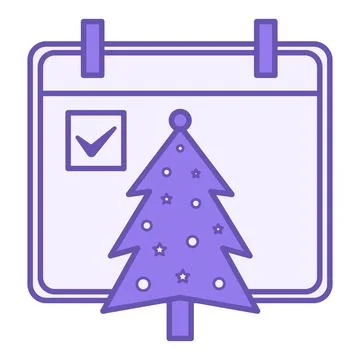 Colored Icon Christmas. Vector Icon. Calendar, Marked Date of Holiday, and .. Stock Illustration