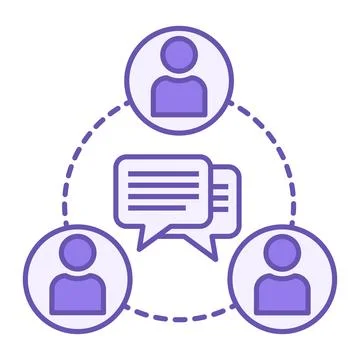 Colored Icon Communicate. Vector Illustration. People Communicate Between T.. Illustrazione stock