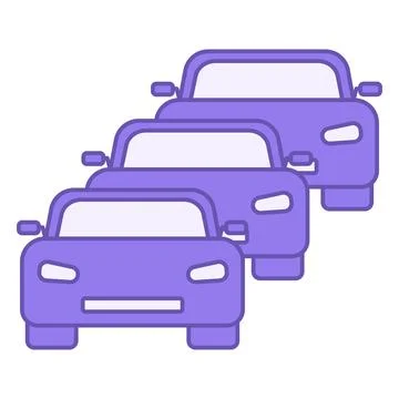 Colored Icon Congestion. Vector Icon. Congestion of Cars, Traffic Jam on Hi.. Stock Illustration