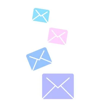 Colored icon envelopes fly Illustrazione stock